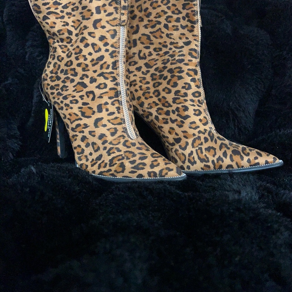 Brown Heeled Boots From Fashion Nova with Sleek Silhouette